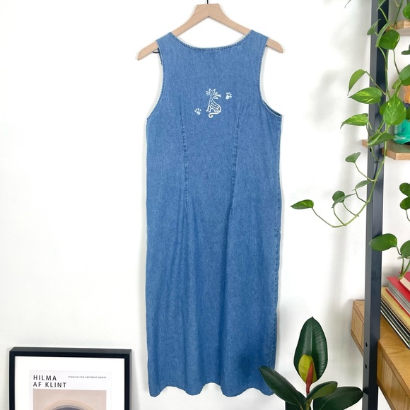 Denim cat jumper maxi dress size S - Picture 2 of 5